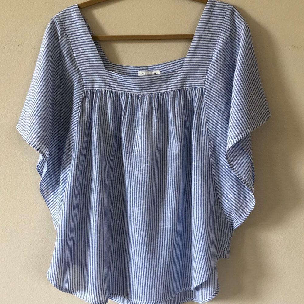 Beachlunchlounge Linen Striped Top - Picture 6 of 10